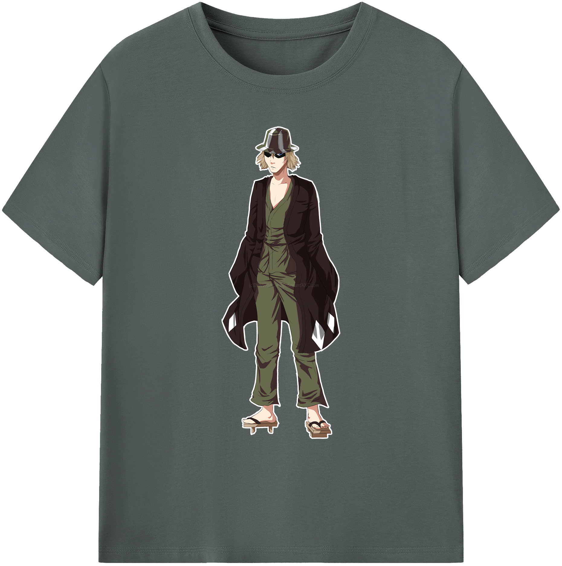 （画像用） "ブリーチ 浦原 喜助（うらはら きすけ） BLEACH Urahara Kisuke " 綿100％ メンズ半袖Tシャツ｜肌触りやわらか＆通気性